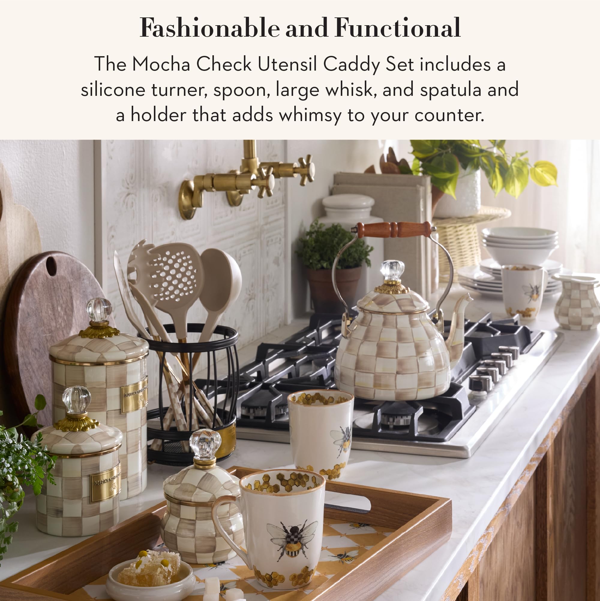 Amazon.com: MACKENZIE-CHILDS Utensil Caddy Set with Kitchen
